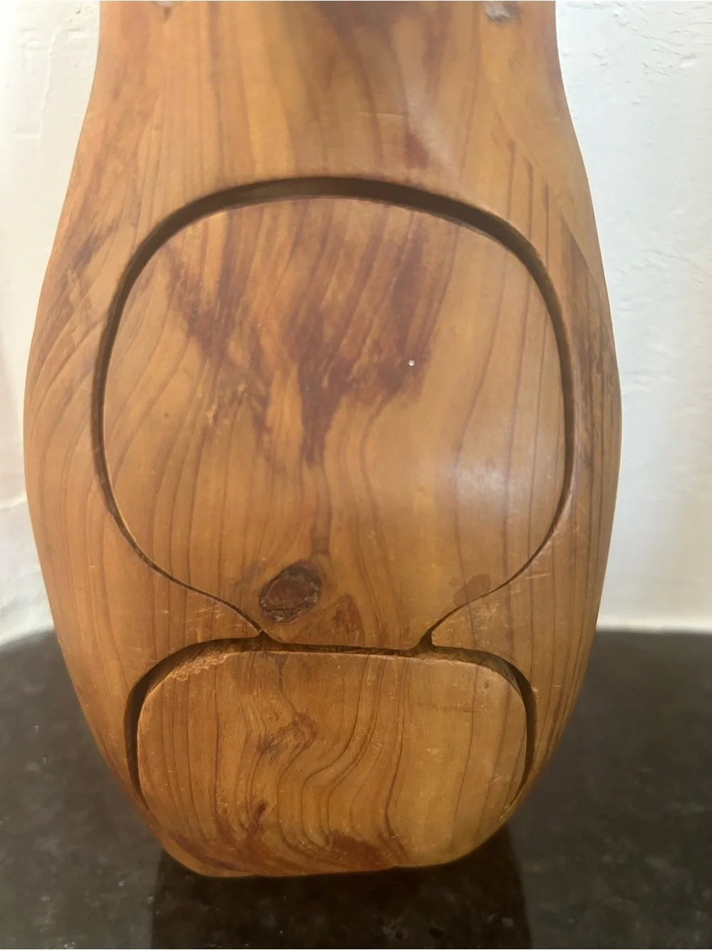 VTG Deborah D Bump Hand Carved Wood Owl Puzzle Box MCM